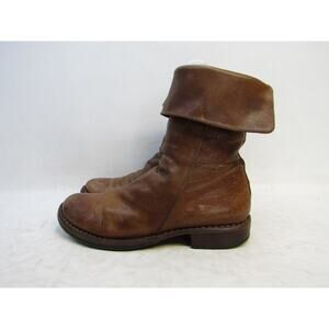 Fiorentini + Baker Womens Size 37.5 EUR Brown Leather Zip 7" Shaft Boots